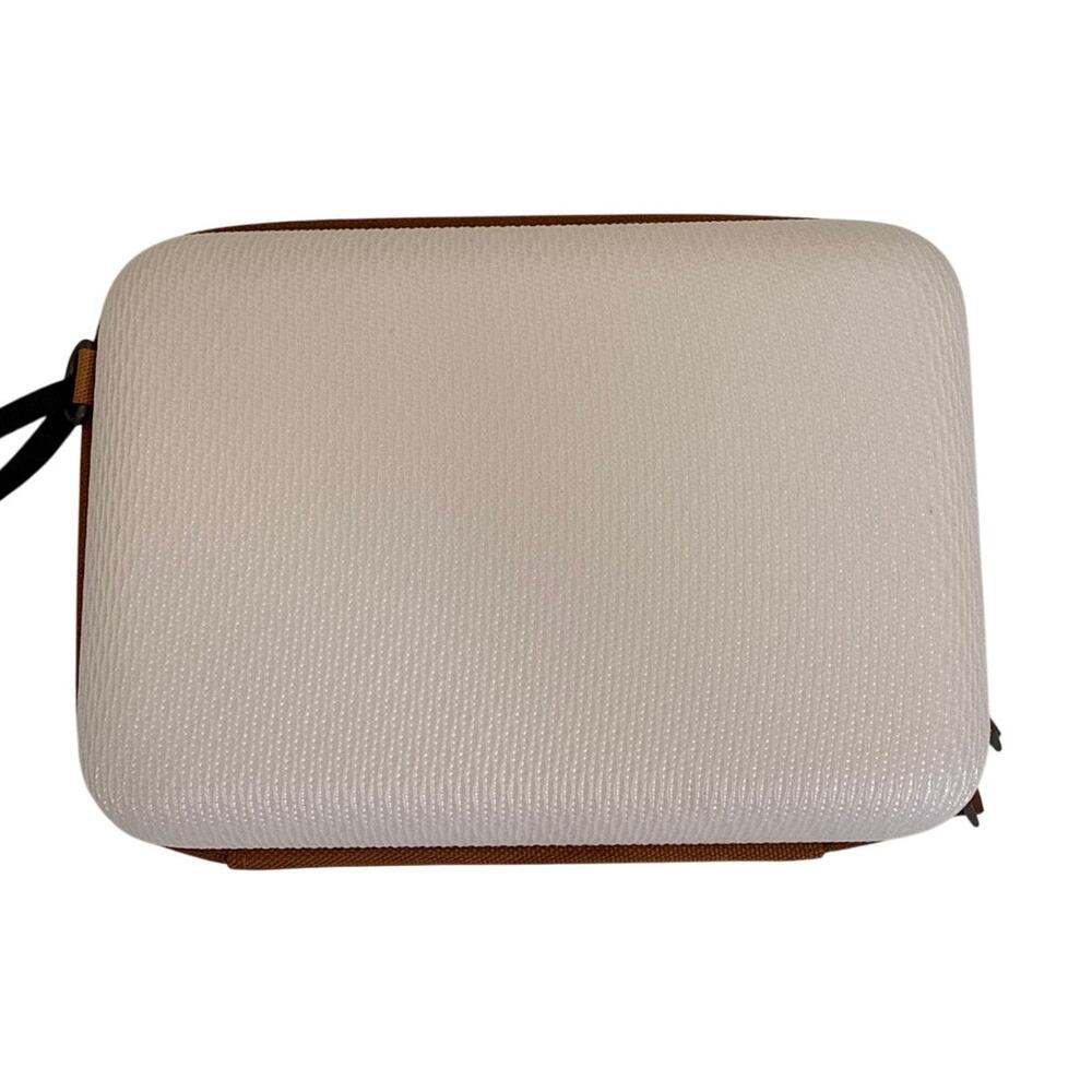 DELSEY Paris Chatelet Air 2.0 Angora Clutch Crossbody Bag Purse White Tan - Picture 2 of 11